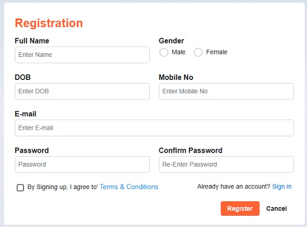 msrtc registration form